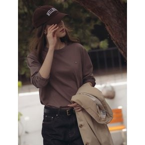 Silket cotton long sleeve t-shirt_Brown