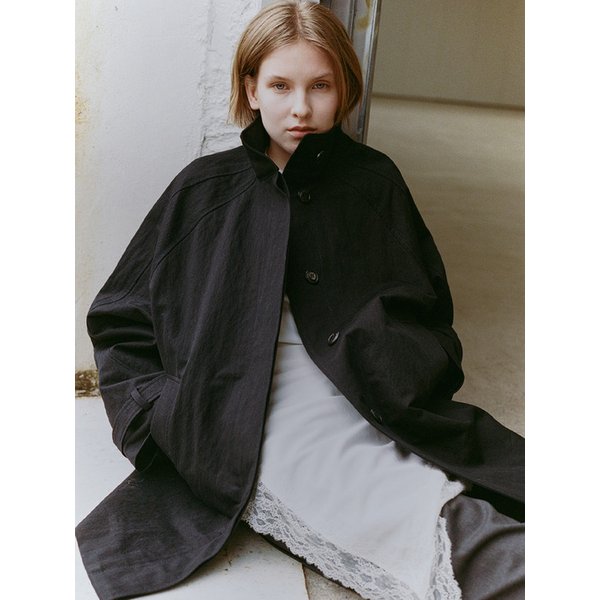 [우네 PICK][3차 리오더] HIGH-NECK RAGLAN TRENCH JACKET_DEEP NAVY