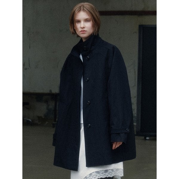 [우네 PICK][3차 리오더] HIGH-NECK RAGLAN TRENCH JACKET_DEEP NAVY
