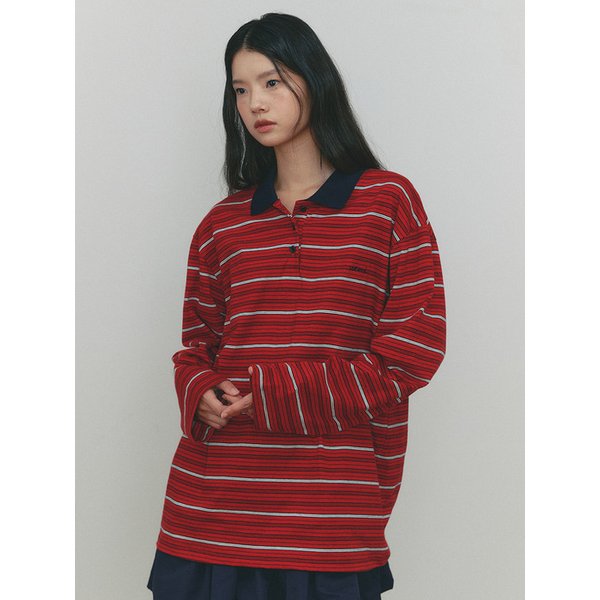STRIPE PK T-SHIRT(RD)