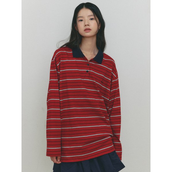 STRIPE PK T-SHIRT(RD)