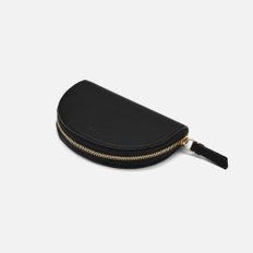 Half moon card zip wallet Black