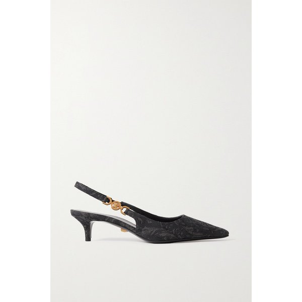 장식 브로케이드 슬링백 펌프스 블랙 1647597326343246