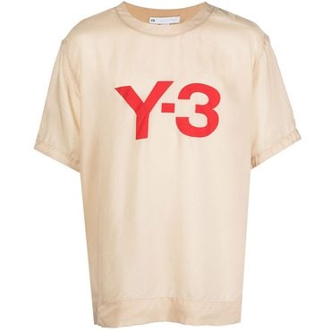 Y-3 당일 U 숄더 지퍼 로고 프린팅 티셔츠 샌드 23SS CH3 GV6042