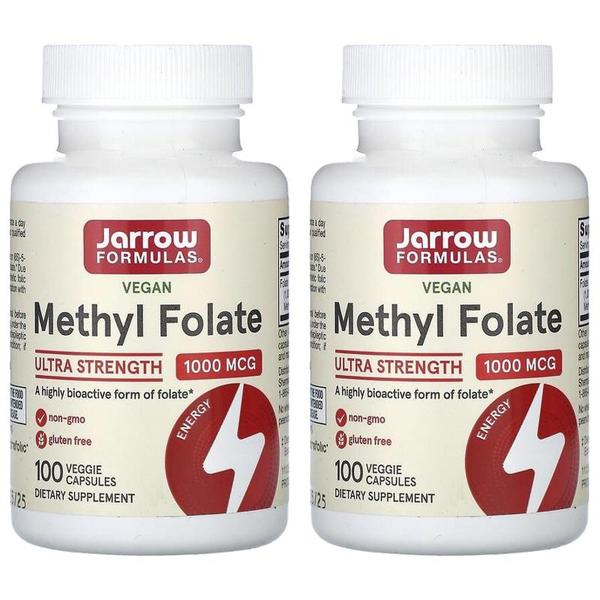 Jarrow 자로우 활성엽산 1000mcg 100캡슐 2팩 Methyl Folate