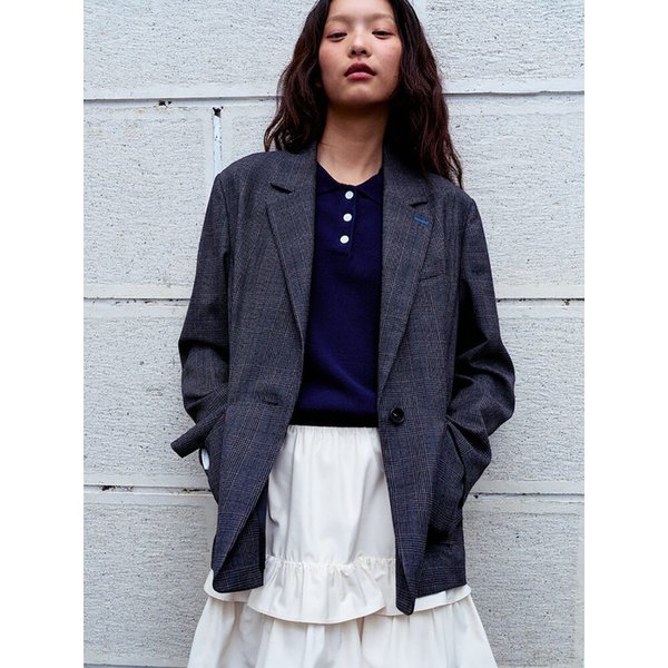 Back Panel Detail Semi Overfit Jacket  Ash (KE4811M034)