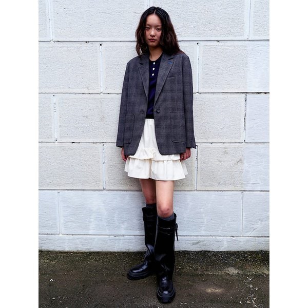 Back Panel Detail Semi Overfit Jacket  Ash (KE4811M034)