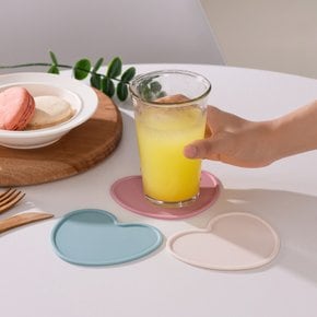 국산 플라이토 실리콘 하트 컵받침 홍보물기념품 다용도 받침 12cm
