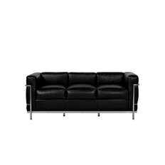 [Cassina 공식수입원] 2 Fauteuil Grand Confort, Petit Modele, 3-Seater (Black/Chrome)