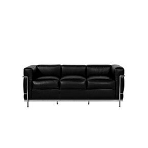 [Cassina 공식수입원] 2 Fauteuil Grand Confort, Petit Modele, 3-Seater (Black/Chrome)