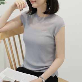 썸머 캡소매 나시 니트 FKN113_P326407066