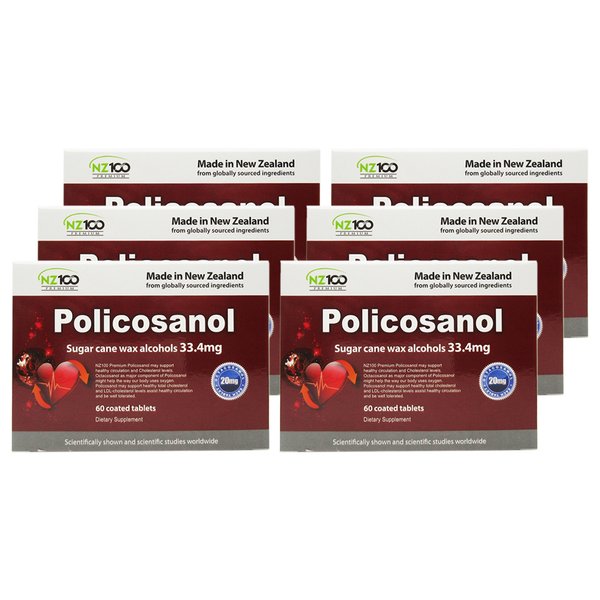 뉴질랜드 NZ100 뉴질랜드100 폴리코사놀 33.4mg 60정 6팩