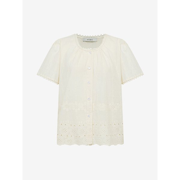 자수 펀칭 버튼 블라우스 (TMBAD2443)