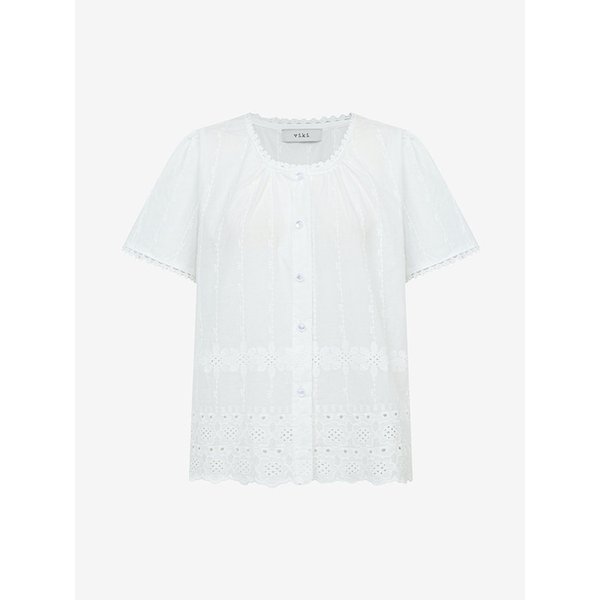 자수 펀칭 버튼 블라우스 (TMBAD2443)