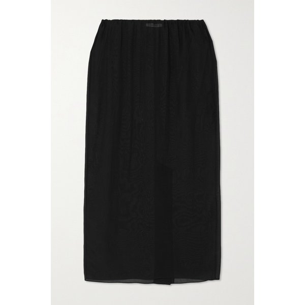 고셰르 실크 시폰 미디 스커트 블랙 1647597290316470
