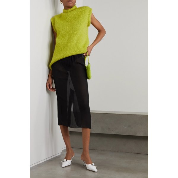 고셰르 실크 시폰 미디 스커트 블랙 1647597290316470