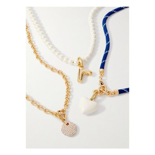 록산느 애슐린 해피 하트 골드톤 코드 에나멜 네크리스 3p 세트 46376663162892651