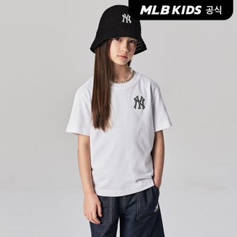 MLB키즈 (공식)24SS 베이직 스몰로고 반팔 티셔츠 7ATSB0243-50WH