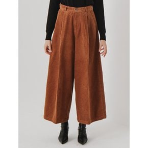 planet-63 tuck corduroy flare pants_brown