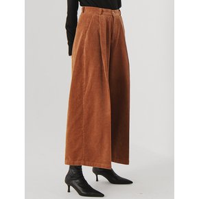 planet-63 tuck corduroy flare pants_brown