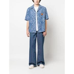 23SS 베르사체 반팔 셔츠 10078361A05765 1D520 Denim