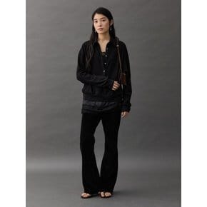 POISE COLLAR TOP - BLACK