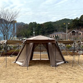 오헥스 에어텐트전실용 도킹쉘터 자동 육각 쉘터