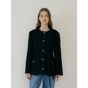 WOOL TWEED JACKET - Black