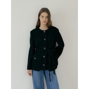 WOOL TWEED JACKET - Black