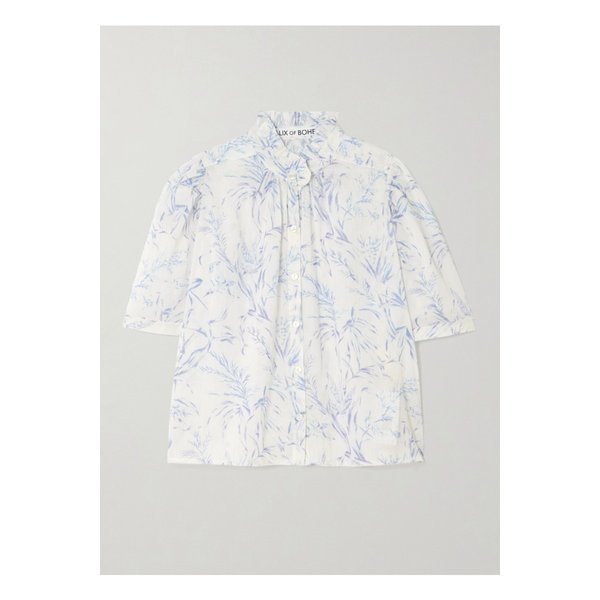 알릭스오브보헤미아 윈 러플 프린트 코튼 보일 셔츠 화이트 46376663162870720