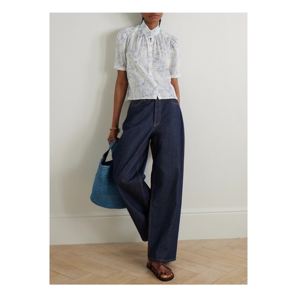 알릭스오브보헤미아 윈 러플 프린트 코튼 보일 셔츠 화이트 46376663162870720