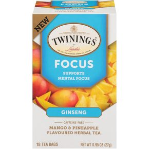 Twinings트와이닝  of  London  Focus  인삼  망고  파인애플  허브티  18티백