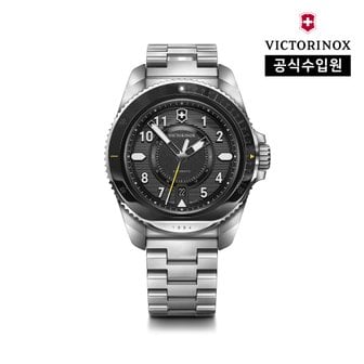 빅토리녹스 [공식] 져니 1884 메커니컬 43mm 블랙 베젤 블랙 다이얼 브레이슬릿 시계 241981