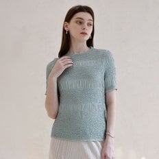 보더 텍스처 플리츠 블라우스_YJ05WNPBL23_MT1