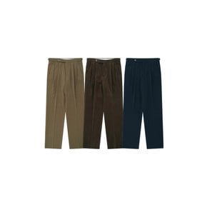 Cotton peach finish 2Pleats relaxed Chino (Beige)