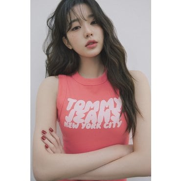 타미진스 [장원영PICK] 여성 스트레치 립 버블 탱크탑 T32F1TTO32TWT1 TOMMY JEANS