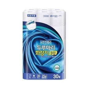 유한킴벌리)두루마리화장지 무형광 3겹 25mX30롤 두루마리휴지