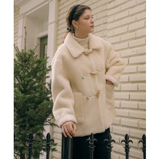 Duffle collar wool mustang coat_Ivory