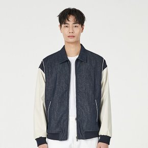 공용) 파이핑 포인트 데님 바시티자켓 DJ-VN_AO1DDJ147-VN