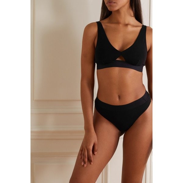 넷 서스테인 할리 스트레치 피마 코튼 저지 소프트컵 브라 블랙 17957409491089261