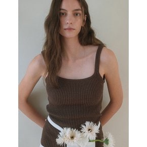 Basic Cotton Buckle Sleeveless - Brown