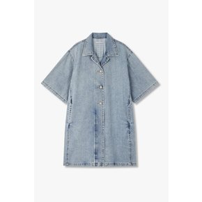 숏 슬리브 카라 데님 원피스 7225237004140