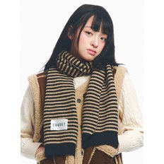 CLASSIC KNIT STRIPE MUFFLER BLACK