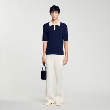 산드로옴므 [SANDRO HOMME] 투톤 폴로 셔츠 니트 SH25S3MRPH439