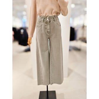 아이잗컬렉션 [파주점] [더아이잗컬렉션]투버튼 와이드 카키 데님 팬츠 CR1A0SL011