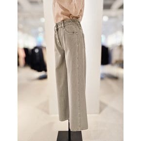 [파주점] [더아이잗컬렉션]투버튼 와이드 카키 데님 팬츠 CR1A0SL011