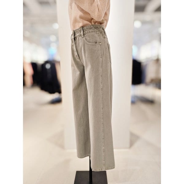 [파주점] [더아이잗컬렉션]투버튼 와이드 카키 데님 팬츠 CR1A0SL011