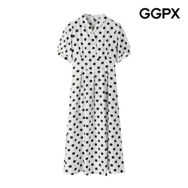 GGPX 숄카라 도트 반팔 원피스 (GP5OP047F)