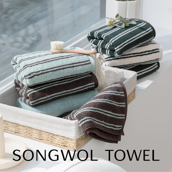 송월 시그니처 더블 스트라이프 코튼 타월 10장 세트