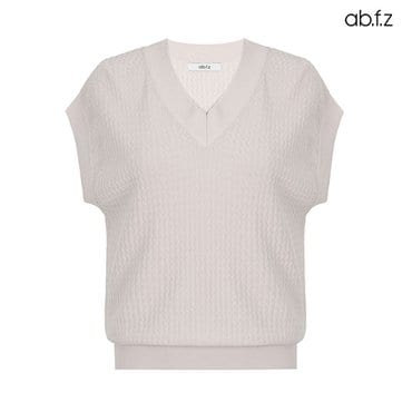 ab.f.z 물결 브이넥 캡소매 반팔 니트 (AFY2HW56A)
